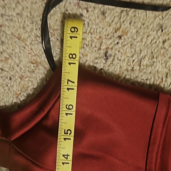 Calvin Klein Dark Red Wine Satin Dress Formal Gown Sz. 10 - Picture 7 of 10